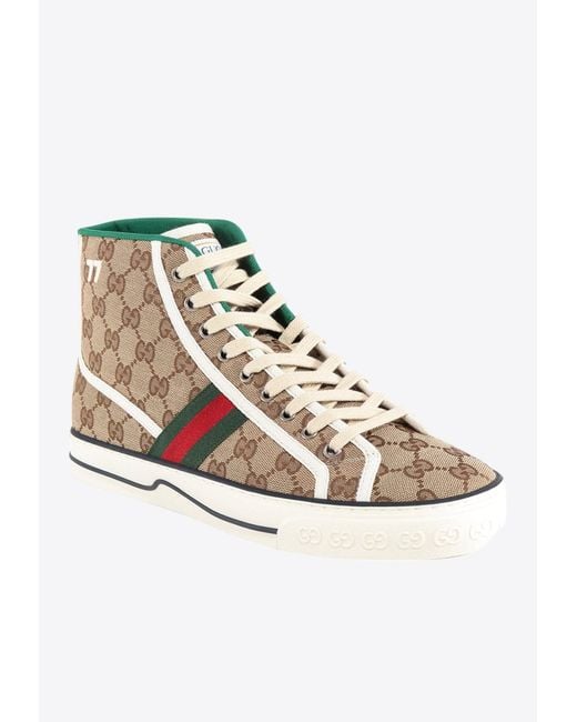 Gucci White 1977 High-Top Tennis Sneakers for men