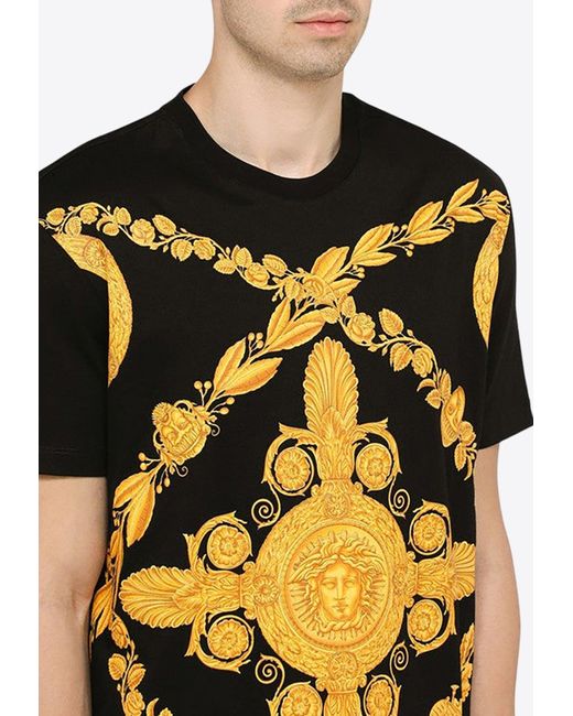 Versace Baroque Print Short-sleeved T-shirt in Black for Men | Lyst
