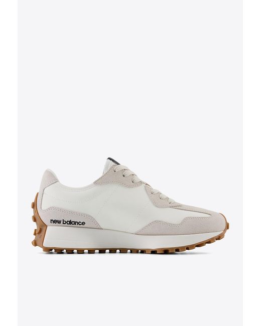 New Balance White 327 Low-Top Sneakers