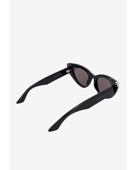 Alexander McQueen Black Punk Rivet Cat-Eye Sunglasses