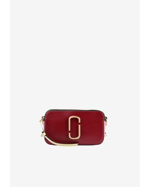 Marc Jacobs The Snapshot Crossbody Bag In Saffiano Leather in Red