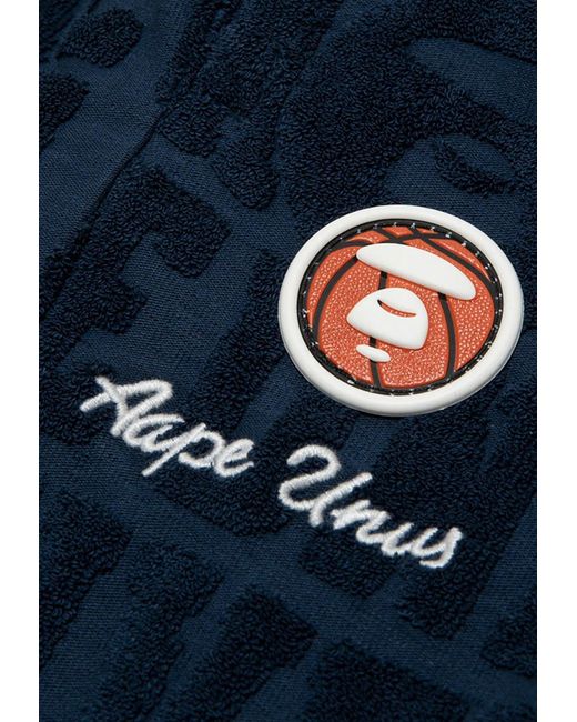 Aape Blue All-Over Terry Logo Shorts for men