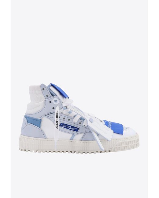 Off-White c/o Virgil Abloh Blue Off Court 3.0 High-Top Suede Sneakers