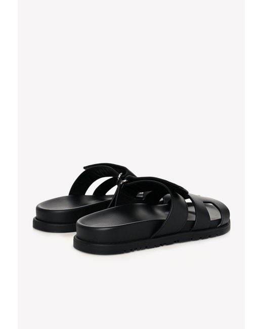 Hermès Black Chypre Sandals In Calfskin for men