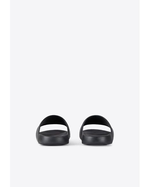 Givenchy White Logo Label Rubber Slides for men
