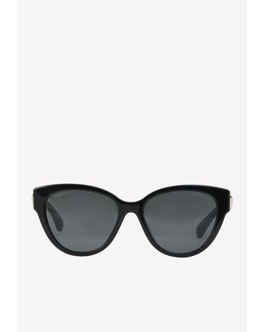 Chanel Gray Butterfly Sunglasses With Charms