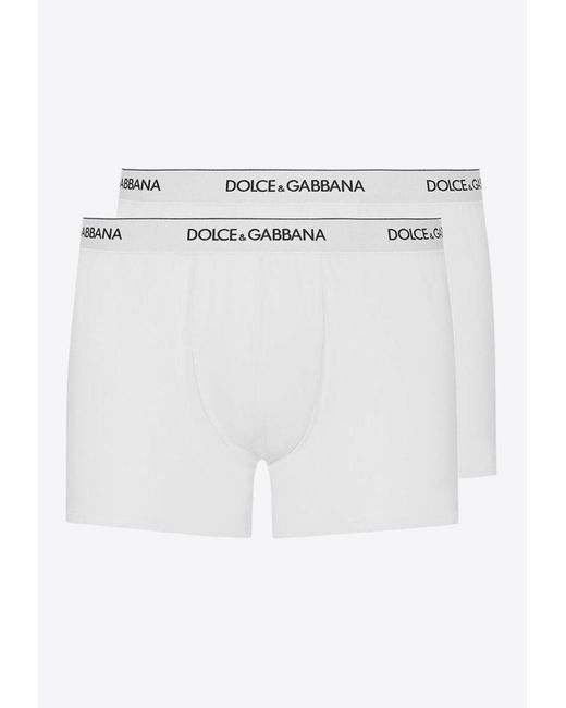 Dolce & Gabbana White Two-Pack Stretch Brando Boxers for men