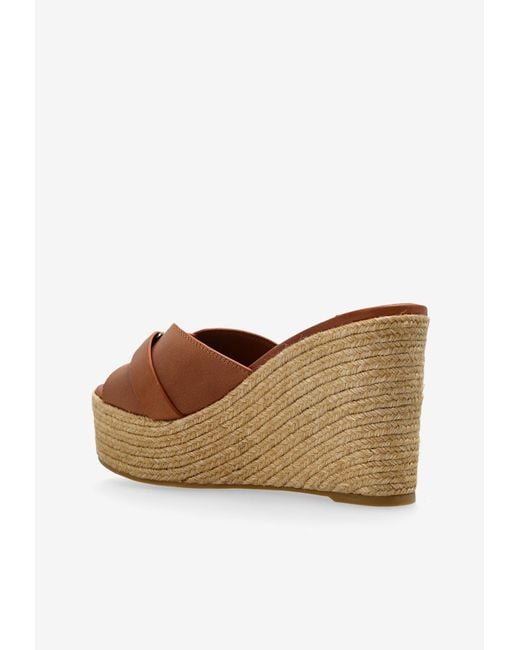 Jimmy Choo Brown Leda 100 Wedge Sandals