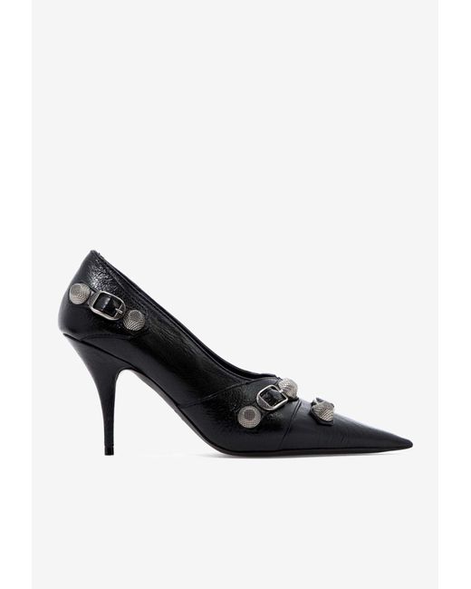 Balenciaga Black Cagole 90 Nappa Leather Pumps