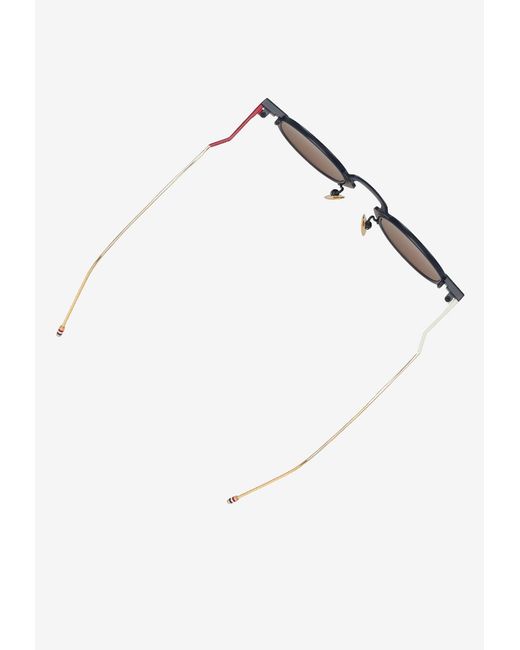 Thom Browne Natural Titanium Round-Shaped Sunglasses