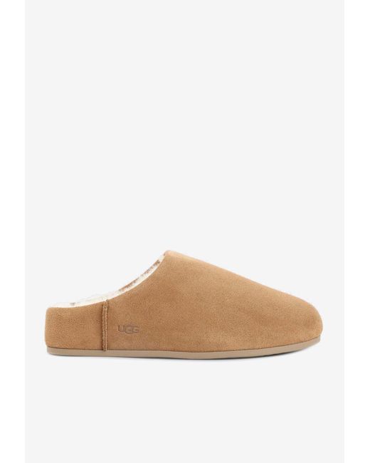Ugg White Elea Slip-On Suede Slippers