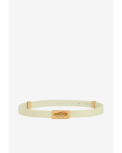 Bottega Veneta Point Lock Calf Leather Belt in Lemon (Yellow) | Lyst UK