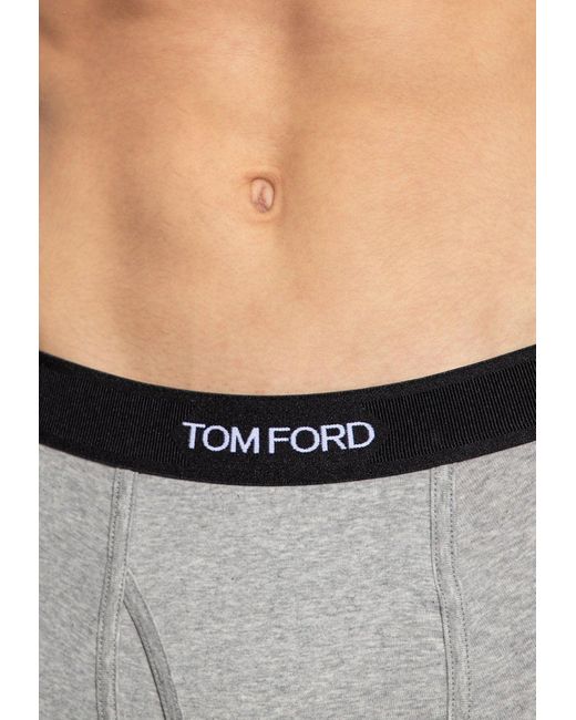 Tom Ford Gray Logo Jacquard Stretch Boxer Briefs for men