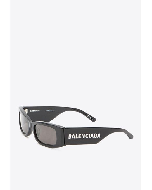 Balenciaga Gray Max Rectangular Sunglasses for men