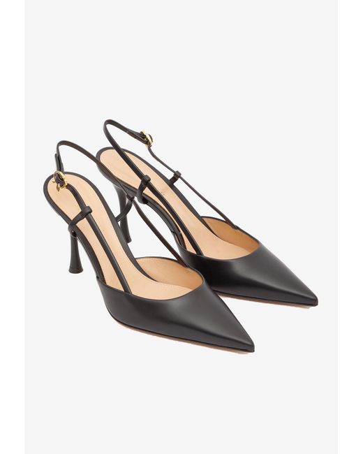 Gianvito Rossi Ascent 85 Slingback Leather Pumps in White Lyst