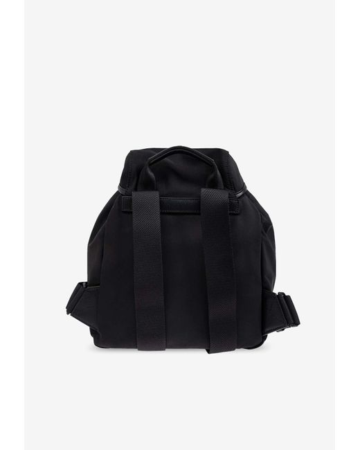 Moncler Black Trick Logo Print Backpack