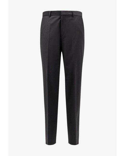 Boss Blue Wool Tailored Pants for men