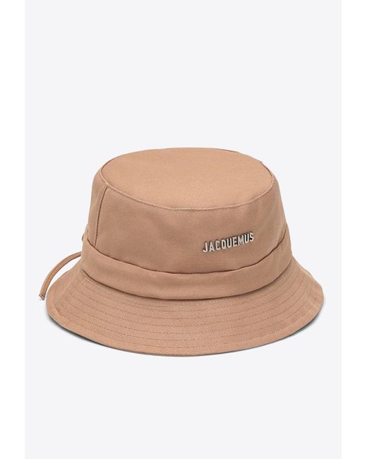 Jacquemus Natural Gadjo Knotted Bucket Hat