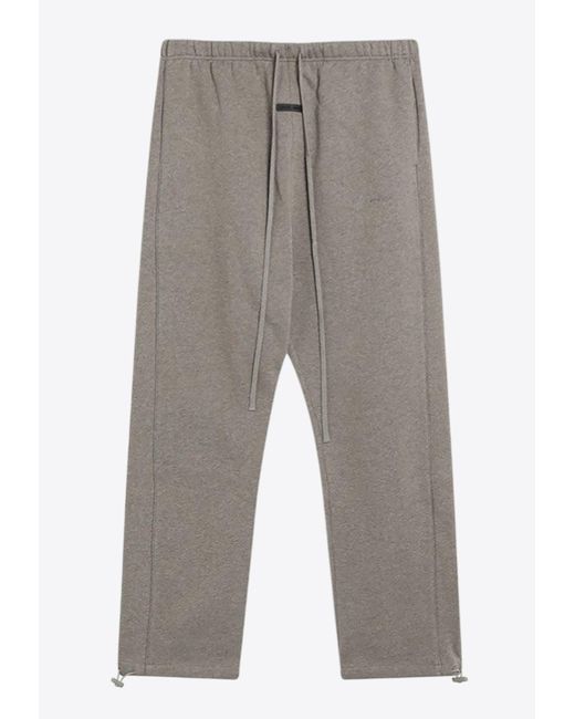 Fear Of God Gray Fleece Logo Track Pants for men