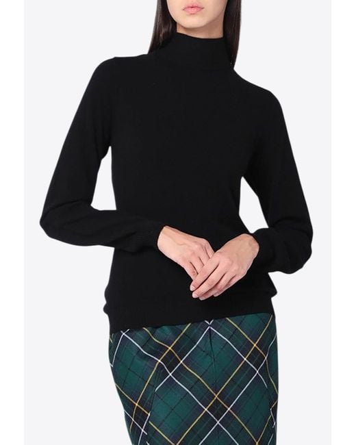 Moschino Black Turtleneck Sweater With Tie-Up Back