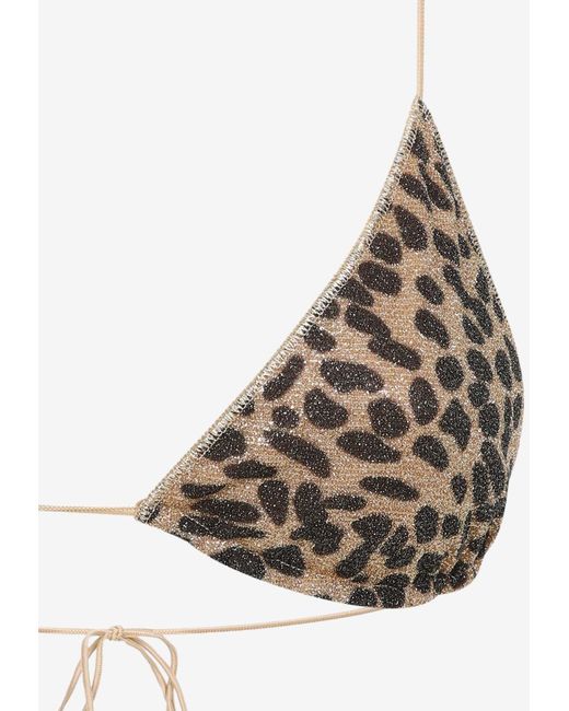 Oseree White Lumiere Leopard Print Bikini