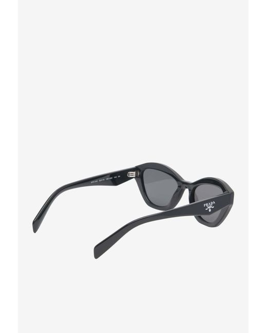 Prada Gray Logo Print Geometric Sunglasses