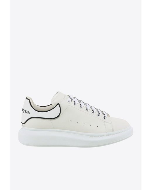 Alexander McQueen White Oversized Leather Low-Top Sneakers for men