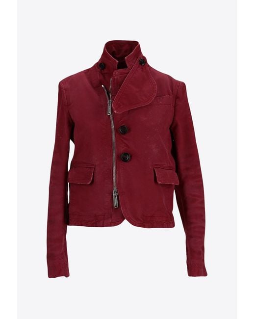 DSquared² Red Classic Zip-Up Jacket