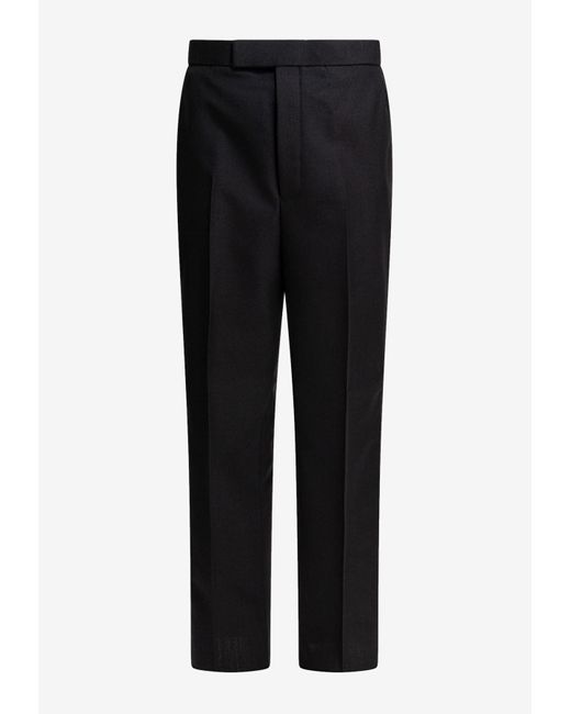 Thom Browne Black Straight-Leg Tailored Pants for men
