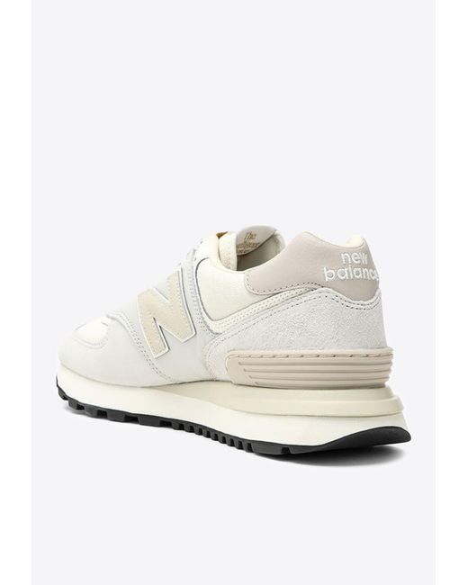New Balance White 574 Low-Top Sneakers for men