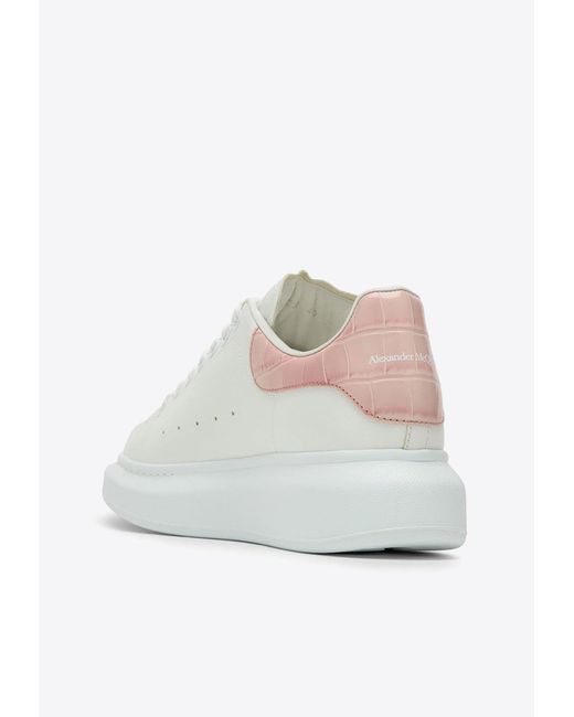 Alexander McQueen White Oversized Leather Low-Top Sneakers