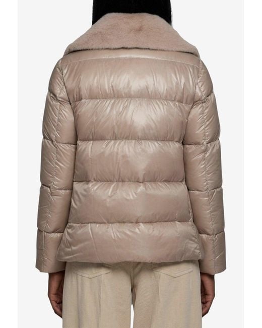 Herno Brown Zip-Up Down Jacket