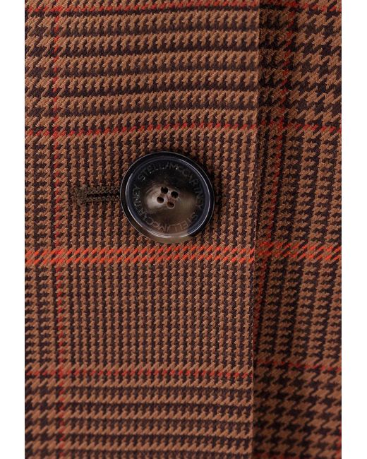 Stella McCartney Brown Prince Of Wales Oversized Wool Blazer