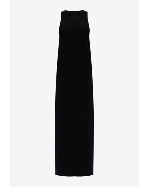 Saint Laurent Black Back-Tie Satin Crepe Dress
