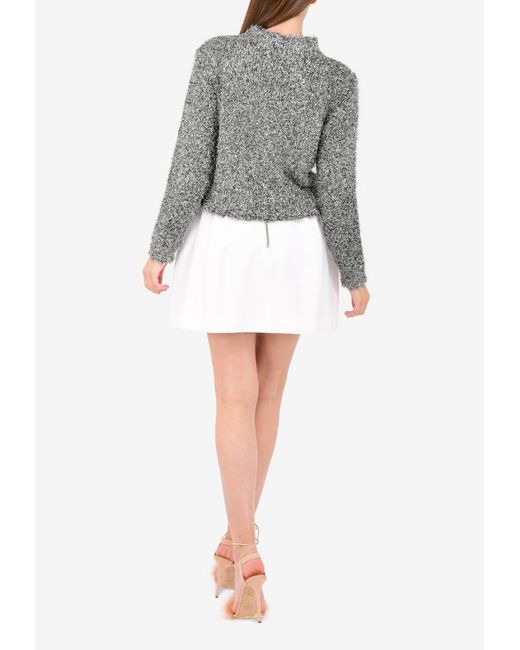 Ellery Vaporize Metallic Knit Long Sleeve Sweater