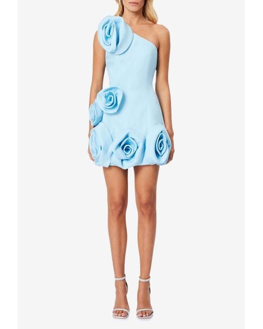 Elliatt Destiny Floral Applique Mini Dress in Blue | Lyst