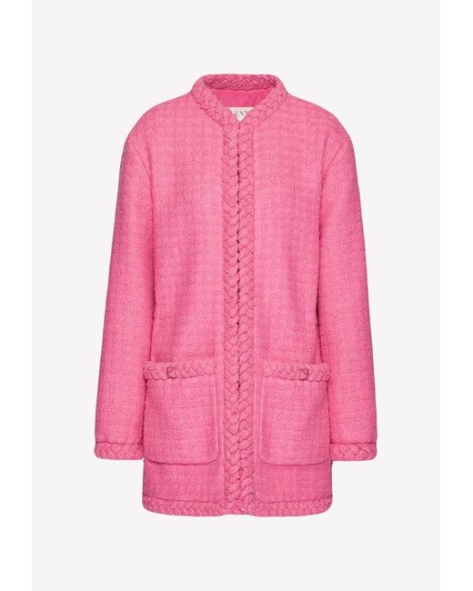 Valentino Pink Timeless Tweed Coat