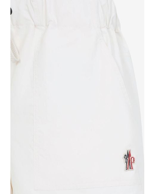 Moncler White Logo Patch Mini Shorts