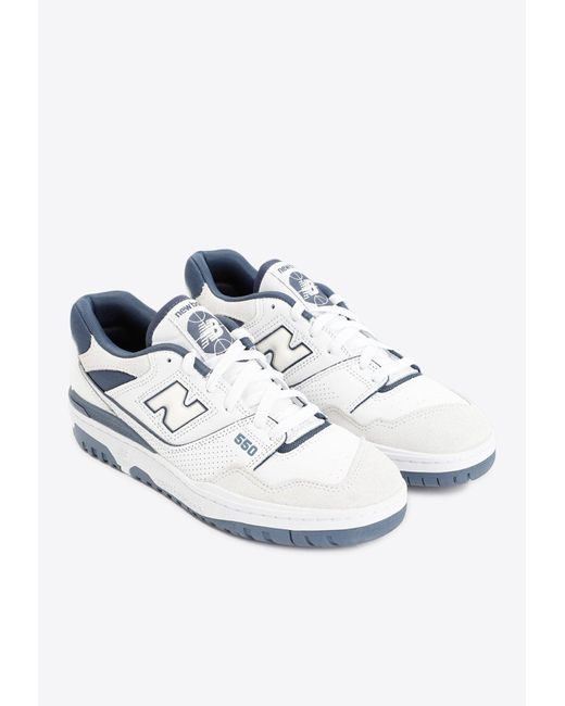 New Balance 550 Low-top Leather Sneakers White And Dusty Blue Leather for  Men | Lyst