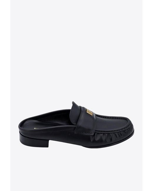 Givenchy Black 4G Plaque Leather Sandals