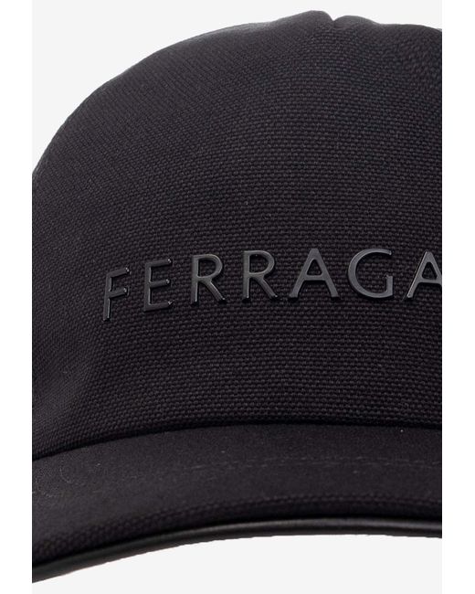 Ferragamo Blue Logo Baseball Cap for men