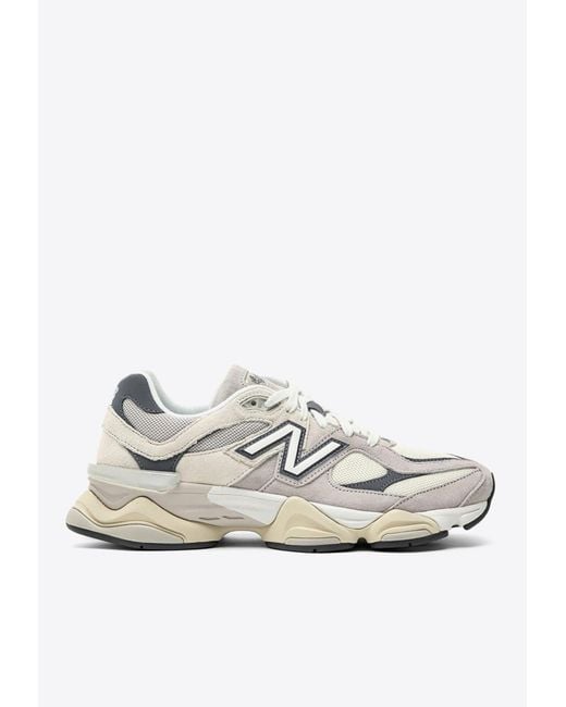 New Balance White 9060 Low-Top Sneakers for men