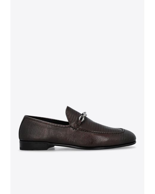 Jimmy Choo Brown Marti Leather Loafers for men