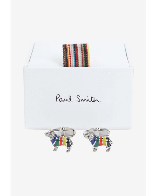 Paul Smith White Dog Jumper Cufflinks for men