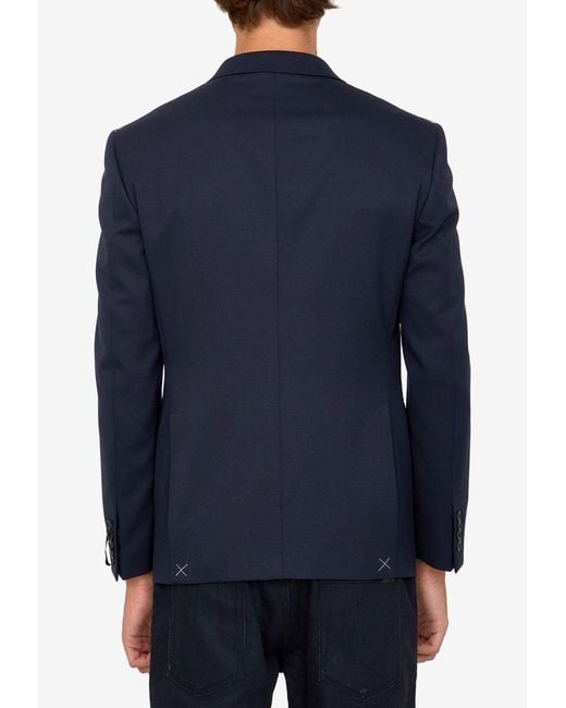 Tonello Blue Wool Single-Breasted Blazer for men