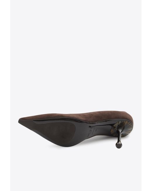 Jimmy Choo Brown Ixia 80 Suede Pumps