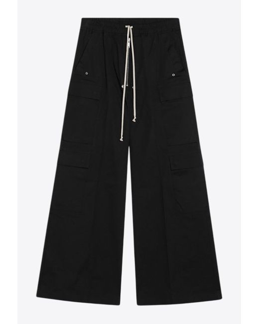 Rick Owens Black Cargobelas Wide-Leg Pants for men