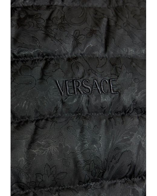 Versace Black Barocco Jacquard Down Jacket for men