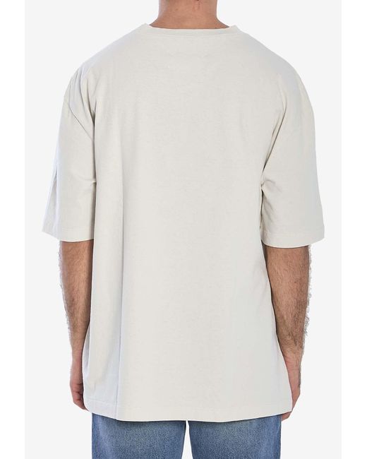 Maison Margiela White Embroidered Numbers T-Shirt for men