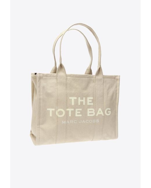 Marc Jacobs Natural The Large Logo Print Tote Bag